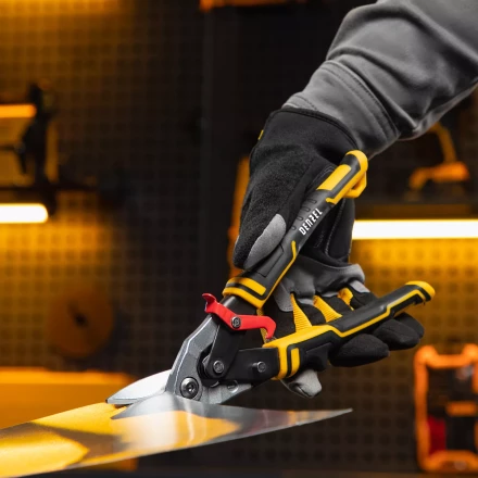 Ножницы по металлу Denzel, 270 мм, прямой и левый рез, сталь-СrMo, трехкомпонентные рукоятки, 78372 купить в Тюмени