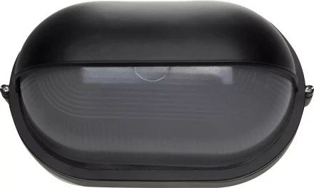 Светильник уличный СВЕТОЗАР влагозащищенный с верхним защитным кожухом, овал, цвет черный, 100Вт SV-57213-B купить в Тюмени