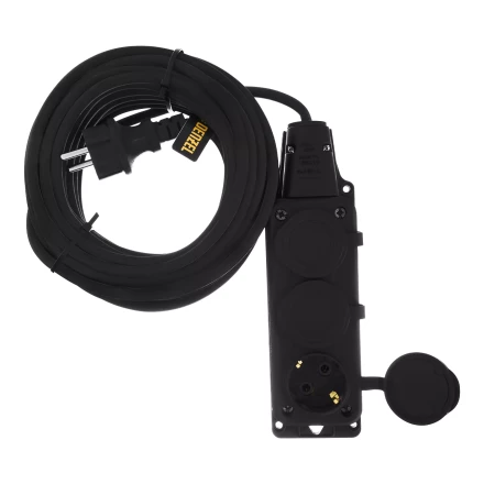 Удлинитель-шнур силовой Denzel Top Series 37421, КГТТ, 10м, 3 розетки, 3 x 1,5 мм, 3 м купить в Тюмени