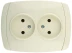 Розетка СВЕТОЗАР &quot;CITY LIGHT&quot; двойная в сборе, без заземления, цвет бежевый, 16А/~250В SV-54202-B купить в Тюмени