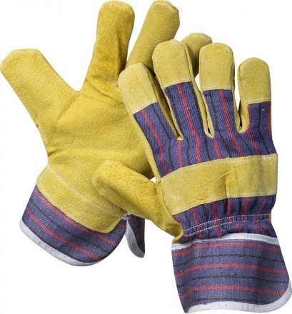 Перчатки STAYER &quot;MASTER&quot; рабочие комбинированные кожаные из спилка с тиснением, XL 1131-XL купить в Тюмени