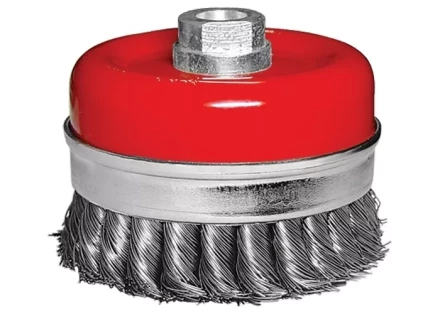 Щетка для УШМ Heavy Duty, 125 мм, М14, &quot;чашка&quot;, крученая металлическая проволока  MATRIX 74674 купить в Тюмени