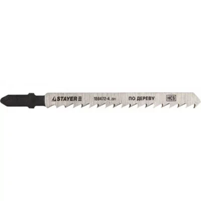Полотна STAYER "STANDARD", T101D, для эл/лобзика, HCS, по дереву, фанере, чистый рез, EU-хвост., шаг 4мм, 74мм, 2шт 159472-4_z01