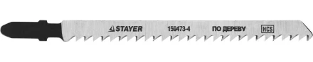 Полотна STAYER "STANDARD", T301CD, для эл.лобзиков, HCS, по дереву, фанере, ДВП, ДСП, быстр точный рез, EU-хвост., 100/4мм, 2шт 159473-4 купить в Тюмени