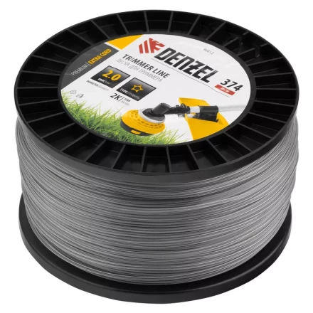 Леска для триммера двухкомпонентная звезда, 2,0мм х 374м, на DIN катушке EXTRA CORD// Denzel 96812 купить в Тюмени