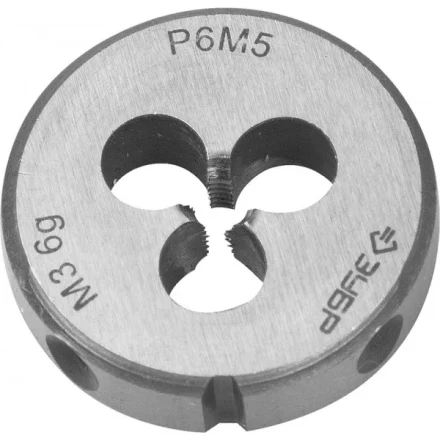 Плашка ЗУБР &quot;ЭКСПЕРТ&quot; круглая машинно-ручная для нарезания метрической резьбы, М3х0,5 4-28023-03-0.5 купить в Тюмени