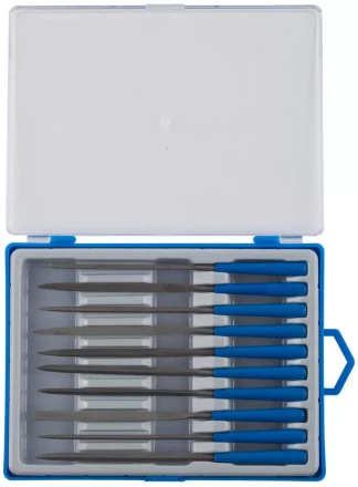 Набор ЗУБР &quot;ЭКСПЕРТ&quot; Надфили, пластмассовая ручка, насечка 0=драчевая, 100мм, 10шт 16021-0-H10 купить в Тюмени