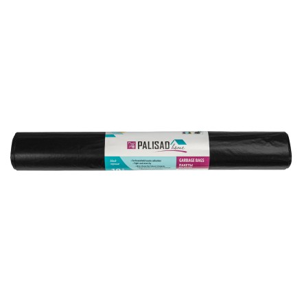 Пакеты для мусора 120 л x 10 шт., ПВД прочные черные, длинный ролик, Home Palisad 927265 купить в Тюмени