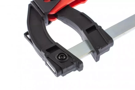 Струбцина реечная быстрозажимная пластиковый корпус рычажно-храповой механизм 100 х 90 х 195 мм штанга 5 х 20 мм Matrix 20734 купить в Тюмени