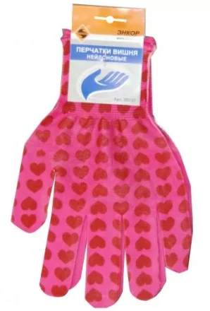 Перчатки нейлоновые Вишня Энкор 1/10 58737 купить в Тюмени