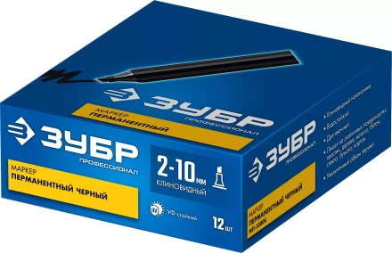 ЗУБР МП-1000К чёрный, 2-10 мм, клиновидный перманентный маркер (06333-2) купить в Тюмени
