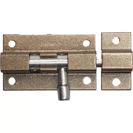 Задвижка накладная для окон и мебели &quot;ШП-50 КМЦ&quot;, цвет коричневый металлик/цинк, 50мм 37753-50 купить в Тюмени