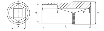 Головка торцевая глубокая 1/4&quot;DR 13 мм S04HD2113 Jonnesway 48008 купить в Тюмени