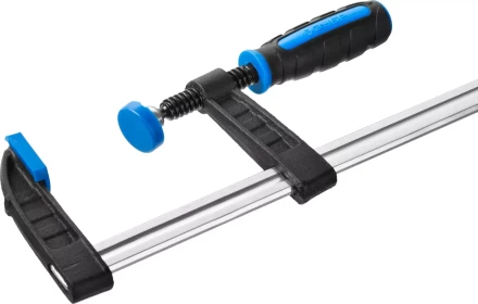 Струбцина ЗУБР &quot;ПРОФЕССИОНАЛ&quot;, тип &quot;F&quot;, двухкомпонентная ручка, стальная закаленная рейка, 50х250мм 32155-050-250 купить в Тюмени