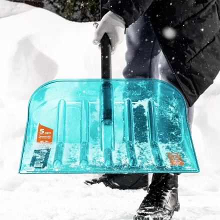 Лопата для уборки снега поликарбонат Palisad 61690, 460х400х1400 мм, алюминиевый черенок, LUXE купить в Тюмени