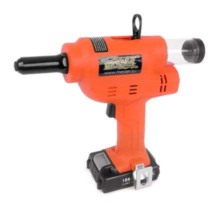 Аккумуляторный вытяжной заклепочник MESSER M4000  с возможностью работы от сети 220В купить в Тюмени
