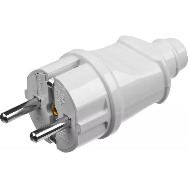 Вилка MAXElectro электрическая, 16А/220В, с заземлением, белая, STAYER 55160-W купить в Тюмени