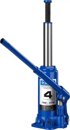 Домкрат гидравлический бутылочный T50, 4т, 192-374мм, в кейсе, ЗУБР Профессионал 43060-4-K 43060-4-K_z01 купить в Тюмени