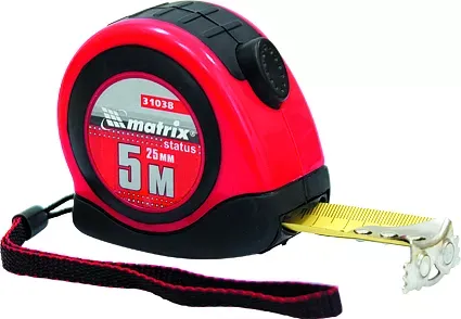 Рулетка Status autostop magnet 7,5 м х 25 мм двухкомпонентный корпус зацеп с магнитом  MATRIX 31039 купить в Тюмени