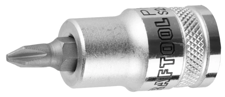 Торцовая бита-головка KRAFTOOL "INDUSTRIE QUALITAT", материал S2, PHILLIPS, сатинированная, 1/2", PH2 27901-2_z01 купить в Тюмени
