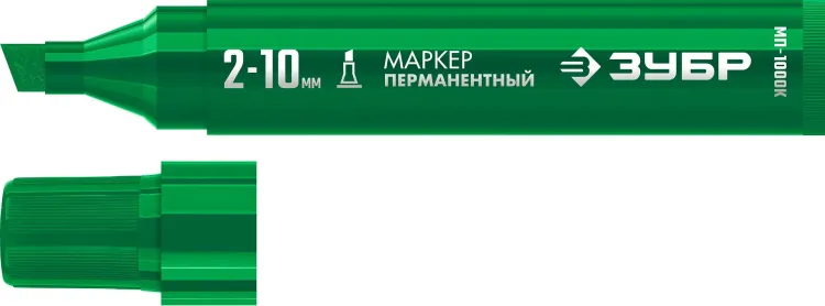 ЗУБР МП-1000К зеленый, 2-10 мм, клиновидный перманентный марке (06333-4) купить в Тюмени