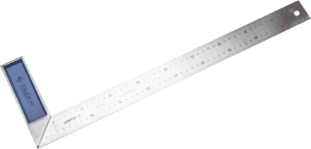 Угольник ЗУБР &quot;ЭКСПЕРТ&quot; столярный, гравированная шкала, алюминиевая рукоятка, нержавеющее полотно 37мм, 500мм 34393-50 купить в Тюмени