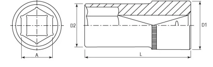 Головка торцевая глубокая 1/2&quot;DR 8 мм S04HD4108 Jonnesway 47231 купить в Тюмени