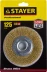 STAYER "PROFESSIONAL". Щетка дисковая для УШМ, витая стальная латунированная проволока 0,3мм, 125ммх22мм 35122-125 купить в Тюмени