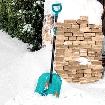 Лопата для уборки снега поликарбонат Palisad 61691, 340х385х1340 мм, алюминиевый черенок, LUXE купить в Тюмени