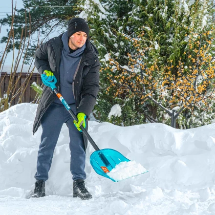 Лопата для уборки снега поликарбонат Palisad 61691, 340х385х1340 мм, алюминиевый черенок, LUXE купить в Тюмени