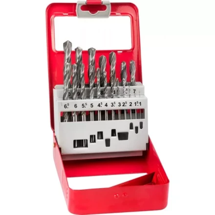 Набор ЗУБР &quot;МАСТЕР&quot;: Свёрла  по металлу, быстрорежущая сталь, в мет. боксе, 1-10мм, 19шт 29621-H19-M купить в Тюмени