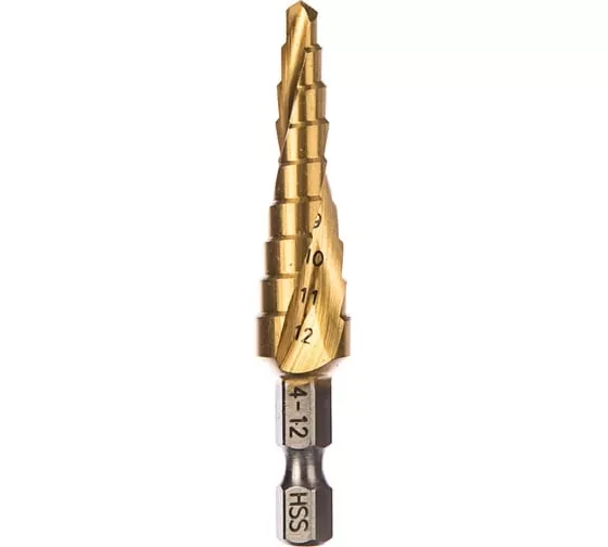 Сверло ступенчатое HSS-TiN с спиральным желобком, 4-12x65, 1/4" (Makita D-40179) купить в Тюмени