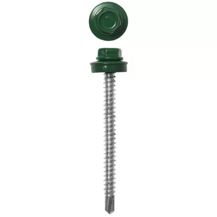 Саморезы ЗУБР окраш., RAL 6002 зелен. лист, для крепл. кров. матер. к дерев. обреш., 4.8x80мм, 700шт 4-300310-48-080-6002 купить в Тюмени