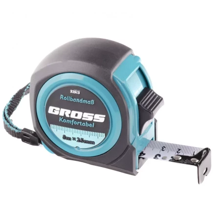 Рулетка Komfortabel 8 м х 25 мм обрезиненный корпус Gross 32563 купить в Тюмени