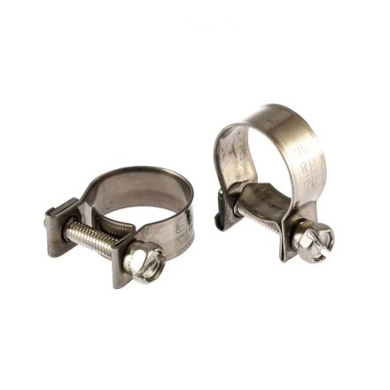 Хомуты металлические MINI 16-18 мм ширина 9 мм винтовой W4 2 шт Сибртех 475063 купить в Тюмени