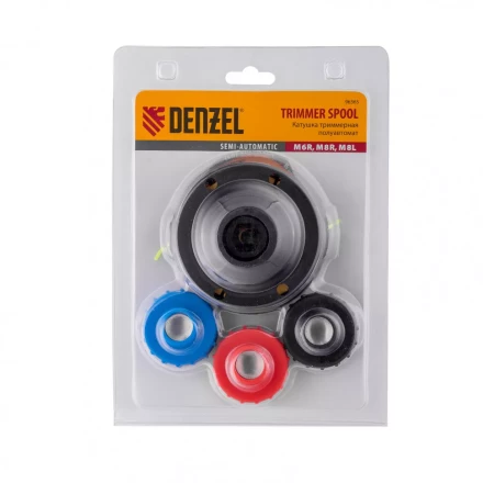 Катушка триммерная полуавтомат шестигранник HEX х 15/6, болт М6 правый, М8 правый, М8 левый Denzel 96365 купить в Тюмени