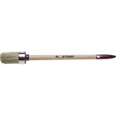 Кисть круглая ЗУБР &quot;УНИВЕРСАЛ - МАСТЕР&quot;, светлая щетина, деревянная ручка, №4, 25мм 01501-25 купить в Тюмени