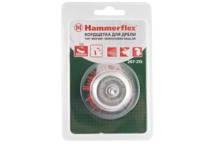 Кордщетка HAMMER чаша 50мм для дрели нейлон (207-215) купить в Тюмени