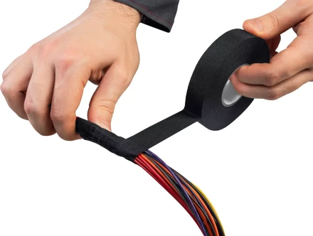 ЗУБР АВТО-ЖГУТ, 19 мм х 25 м, черная, термостойкая текстильная изолента, Профессионал (1236-2) купить в Тюмени