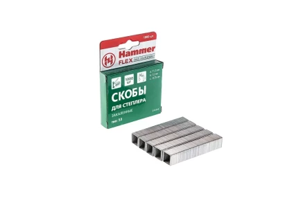 Скобы для степлера HAMMER 215-015  12мм, тип 53, 1000 шт. купить в Тюмени