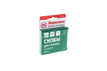 Скобы для степлера HAMMER 215-015  12мм, тип 53, 1000 шт. купить в Тюмени