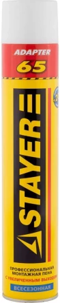 Пена &quot;BlackMAX 65&quot; профессиональная монтажная, адаптерная, всесезонная, 800мл, STAYER 41134 купить в Тюмени