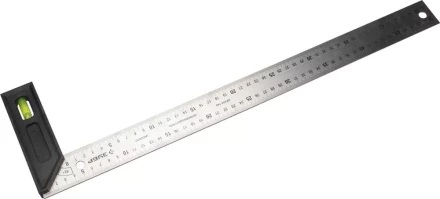 Угольник &quot;ЭКСПЕРТ&quot; разметочный, усиленный, встроенный уровень, гравирован шкала, нерж полотно 37мм, толщина 2мм, 500мм 34397-50 купить в Тюмени