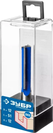 ЗУБР 12 x 51 мм, хвостовик 12 мм, фреза пазовая прямая с нижними подрезателями, Профессионал (28755-12-51) купить в Тюмени