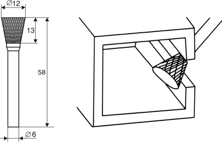 Борфреза Обратный конус N 6х12 Энкор 21720 купить в Тюмени