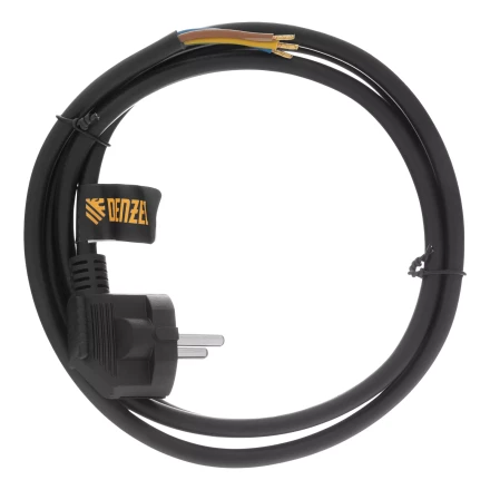 Шнур сетевой Denzel Energy Series, ПВС, 1,5 м, 3 x 1,5 мм, с неразборной вилкой, черный, 3 м, 37671 купить в Тюмени