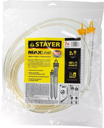 Гидроуровень STAYER &quot;MASTER&quot; с усиленной измерительной колбой большого размера, d 6мм, 7м 579434 купить в Тюмени