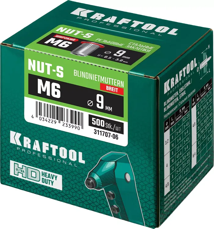 Заклепки резьбовые KRAFTOOL 311707-06 купить в Тюмени