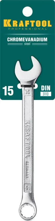 Ключи комбинированные KRAFTOOL, Cr-V, DIN 3113 27079-15 купить в Тюмени