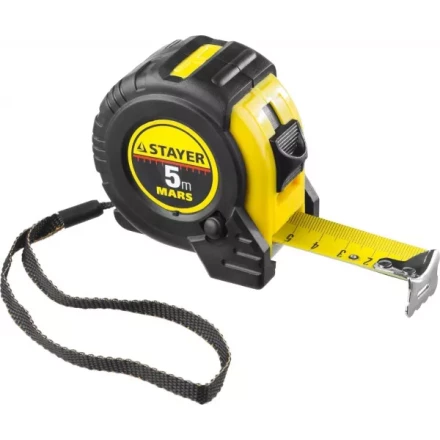 Рулетка STAYER "PROFI" "MARS", обрезиненный корпус, утолщенное полотно, 5мх25мм 34131-05-25_z01 купить в Тюмени